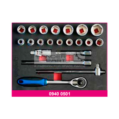 21-PIECE COFAN 1/2" DRIVE SOCKET SET WITH RATCHET AND 6-POINT SOCKETS
